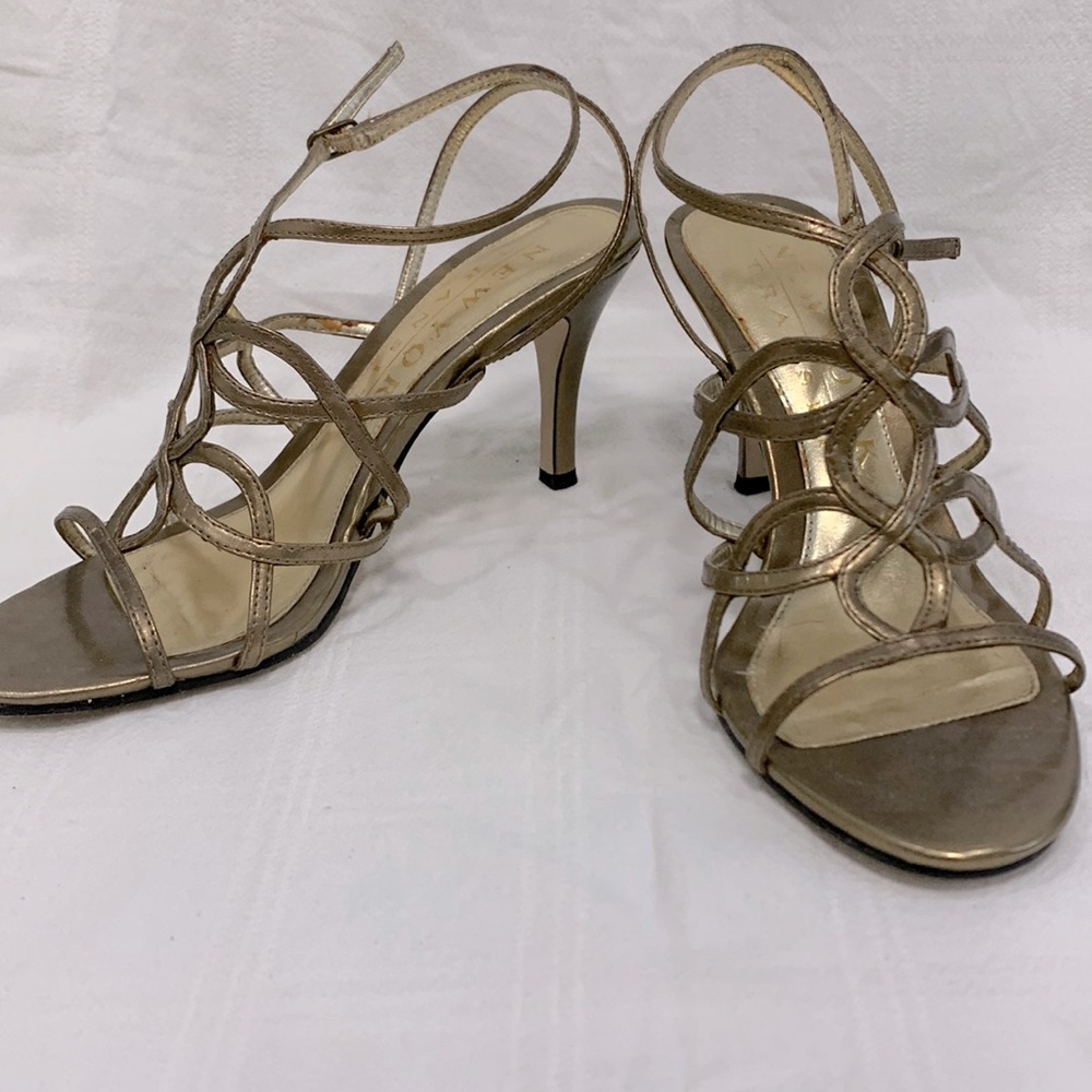 VINTAGE Y2K BRONZE CAGED SANDALS